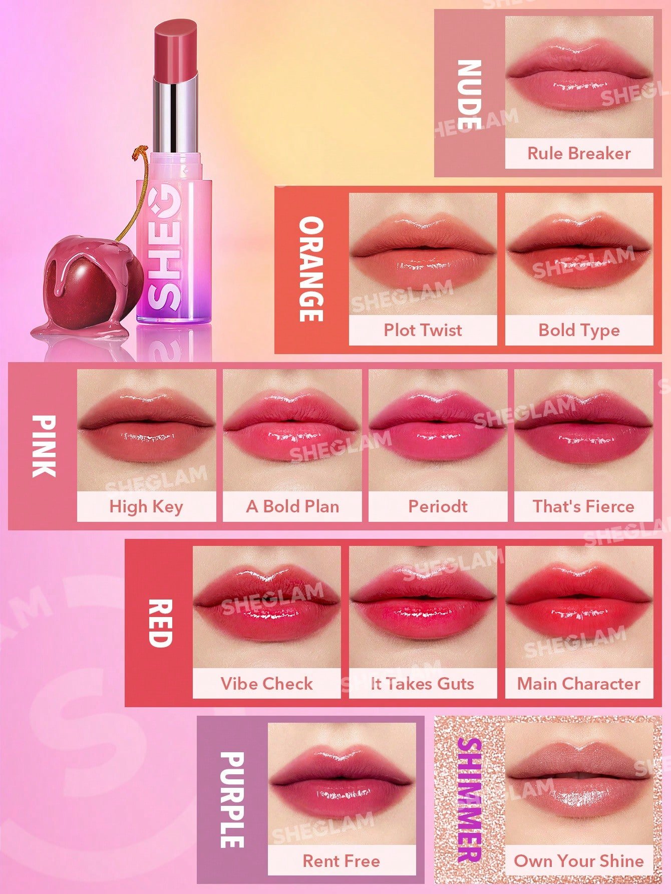 SHEGLAM Mirror Kiss High-Shine Lipstick | كلوس من شيكلام - الصورة 5