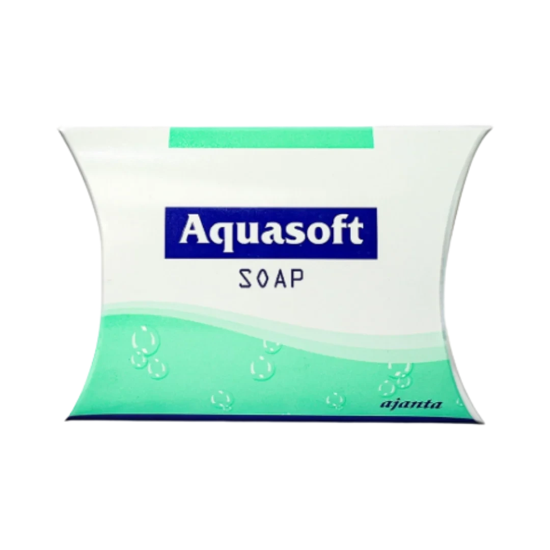 صابون أكواسوفت Aquasoft لتنظيف وترطيب البشرة الجافة 75 غرام من Ajanta أصلي 100% | متوفر لدى صيدلية البحرين في الموصل بالعراق
