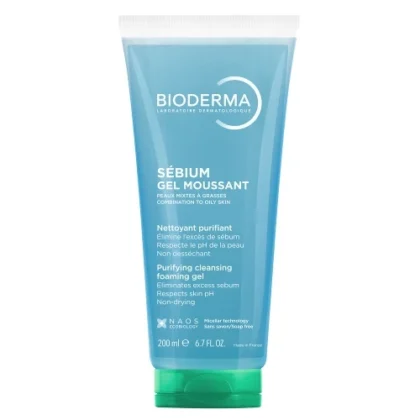 غسول ومنظفات الوجه بيوديرما Bioderma سيبيوم جل موسانت لتنقية البشرة المختلطة والدهنية 200 مل من Bioderma أصلي 100% | متوفر لدى صيدلية البحرين في الموصل بالعراق
