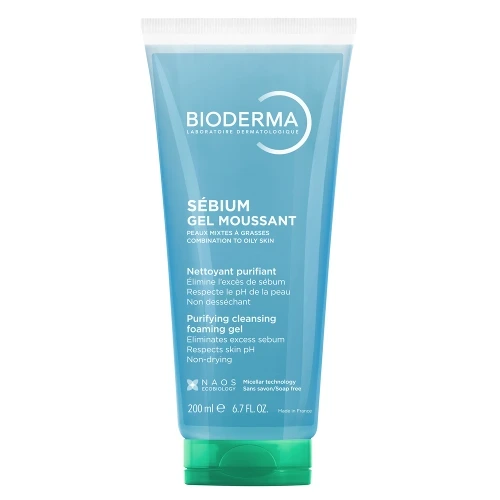 غسول ومنظفات الوجه بيوديرما Bioderma سيبيوم جل موسانت لتنقية البشرة المختلطة والدهنية 200 مل من Bioderma أصلي 100% | متوفر لدى صيدلية البحرين في الموصل بالعراق
