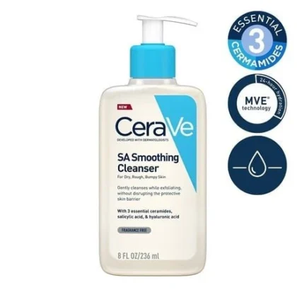 غسول سيرافي CeraVe SA المنعم والمقشر للبشرة الجافة والخشنة 236 مل من CeraVe أصلي 100% | متوفر لدى صيدلية البحرين في الموصل بالعراق