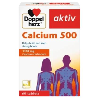 مكمل غذائي دوبل هيرتس أكتيف Doppelherz aktiv كالسيوم 500 لدعم صحة العظام 60 قرص