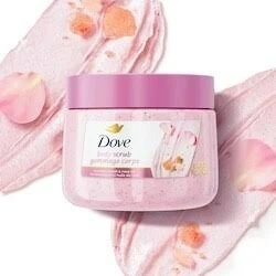 مقشر الجسم دوف Dove بملح الهيمالايا وزيت الورد لتنعيم البشرة 425 جم من Dove أصلي 100% | متوفر لدى صيدلية البحرين في الموصل بالعراق
