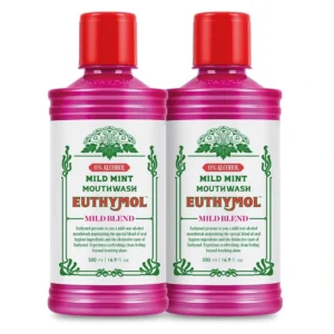 غسول فم يوثيمول Euthymol بالنعناع الخالي من الكحول للعناية بالأسنان 500 مل من Euthymol أصلي 100% | متوفر لدى صيدلية البحرين في الموصل بالعراق