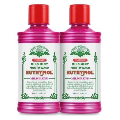 غسول فم يوثيمول Euthymol بالنعناع الخالي من الكحول للعناية بالأسنان 500 مل من Euthymol أصلي 100% | متوفر لدى صيدلية البحرين في الموصل بالعراق