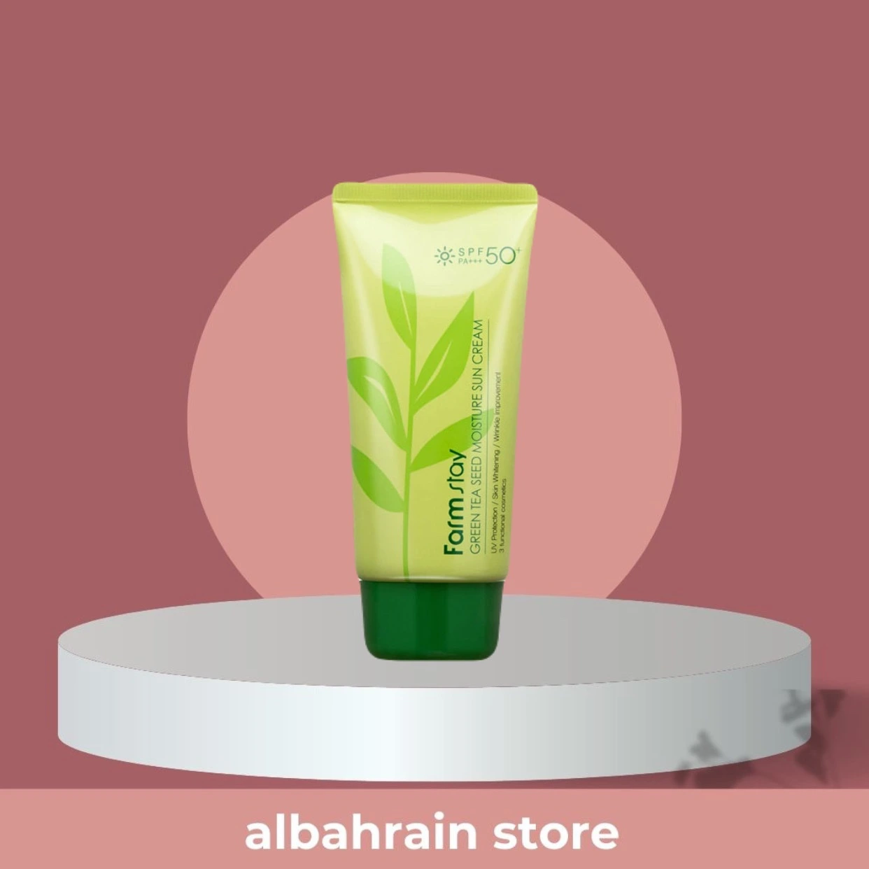 واقي شمس فارمستاي Farmstay المرطب بخلاصة بذور الشاي الأخضر SPF50 70 مل من Farmstay أصلي 100% | متوفر لدى صيدلية البحرين في الموصل بالعراق