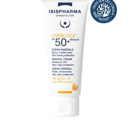 واقي شمس ايزيس فارما ISISPHARMA UVEBLOCK المعدني للبشرة الحساسة SPF50 حجم 40 مل من ISISPHARMA أصلي 100% | متوفر لدى صيدلية البحرين في الموصل بالعراق