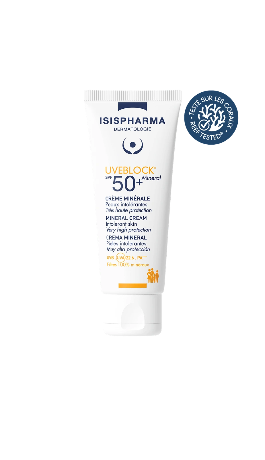 واقي شمس ايزيس فارما ISISPHARMA UVEBLOCK المعدني للبشرة الحساسة SPF50 حجم 40 مل