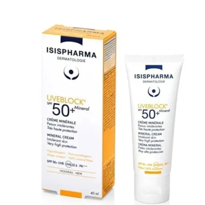 واقي شمس ايزيس فارما ISISPHARMA UVEBLOCK المعدني للبشرة الحساسة SPF50 حجم 40 مل من ISISPHARMA أصلي 100% | متوفر لدى صيدلية البحرين في الموصل بالعراق