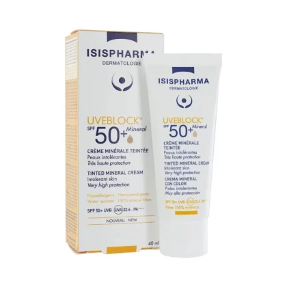 واقي شمس ايزيس فارما يوفبلوك ISISPHARMA Uveblock SPF 50 معدني ملون 40 مل من ISISPHARMA أصلي 100% | متوفر لدى صيدلية البحرين في الموصل بالعراق