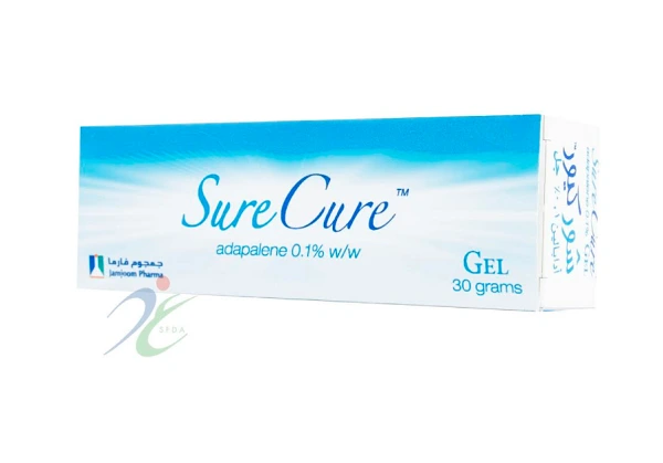 جل شور كيور جمجوم للأدمة Sure Cure Adapalene 0.1% لعلاج حب الشباب 30 غرام من Jamjoom Pharma أصلي 100% | متوفر لدى صيدلية البحرين في الموصل بالعراق