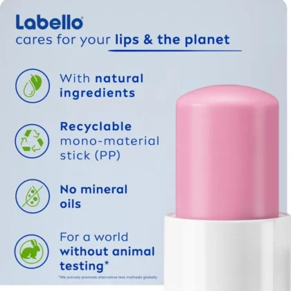 مرطب شفاه لابيلو Labello سوفت روز بالورد لترطيب وتوريد الشفاه 4.8 غرام من Labello أصلي 100% | متوفر لدى صيدلية البحرين في الموصل بالعراق