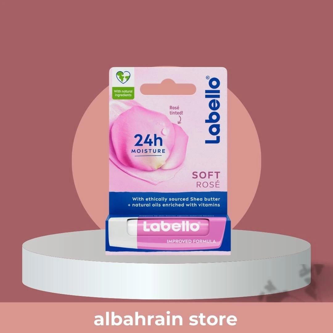 مرطب شفاه لابيلو Labello سوفت روز بالورد لترطيب وتوريد الشفاه 4.8 غرام من Labello أصلي 100% | متوفر لدى صيدلية البحرين في الموصل بالعراق