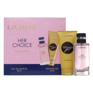 طقم عطر ومزيل للياقة نسائي لاريف La Rive Her Choice او دو بارفان 100 مل من LA RIVE أصلي 100% | متوفر لدى صيدلية البحرين في الموصل بالعراق