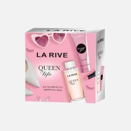 مجموعة عطر كوين أوف لايف لا ريف او دي بارفان 75 مل مع جل استجمام 100 مل من La Rive أصلي 100% | متوفر لدى صيدلية البحرين في الموصل بالعراق