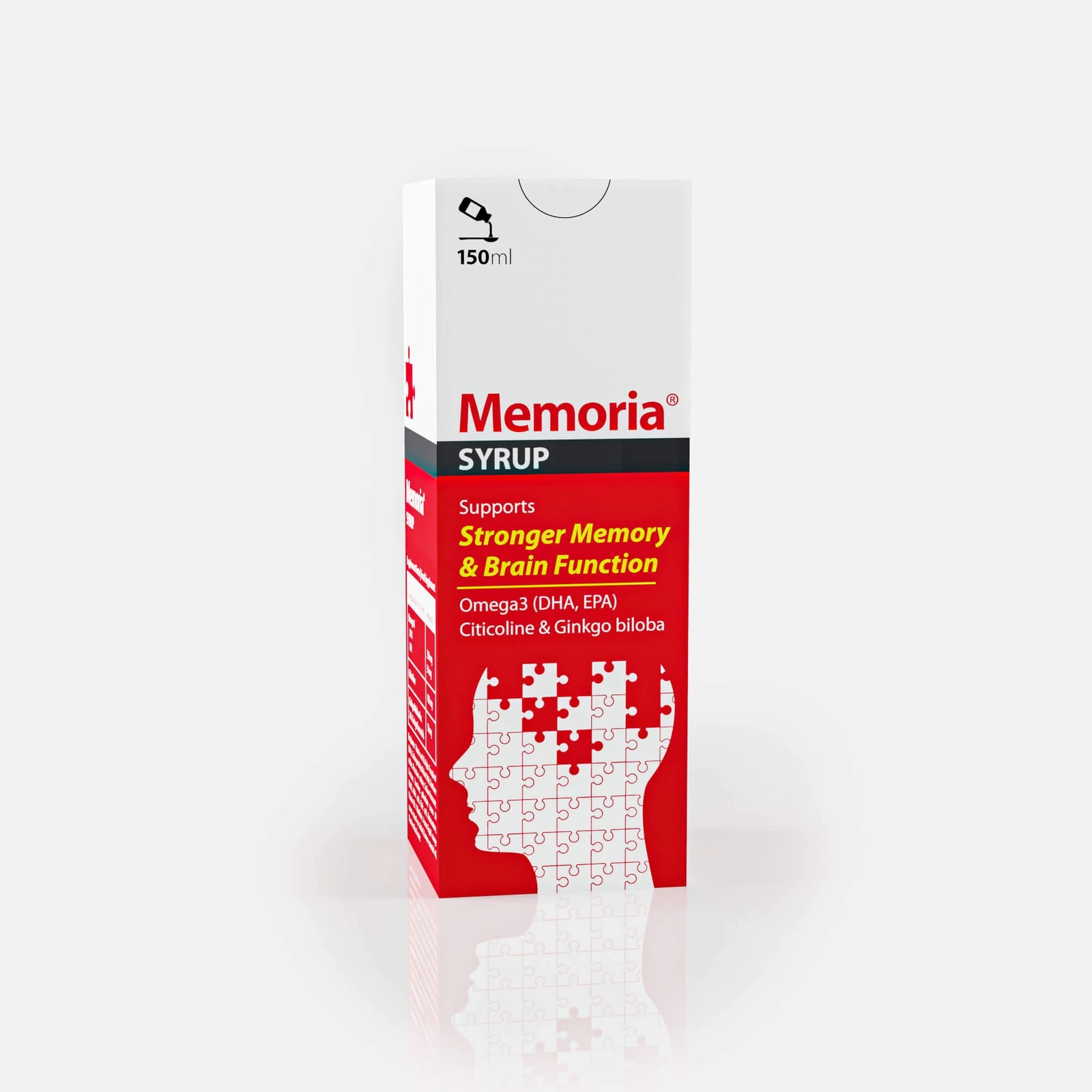 شراب ميموريا Memoria المكمل الغذائي لتقوية الذاكرة ووظائف الدماغ 150 مل من Memoria أصلي 100% | متوفر لدى صيدلية البحرين في الموصل بالعراق