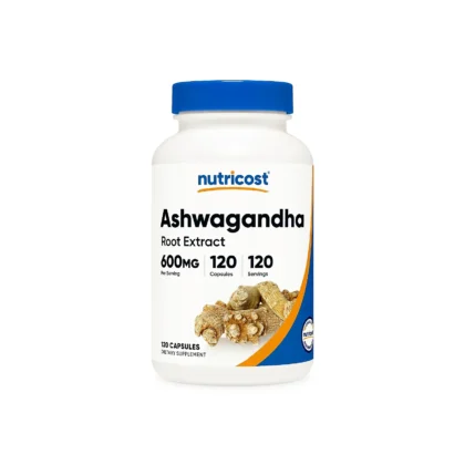 مكمل غذائي نيوتروكوست Nutricost أشواغانندا 600 ملغ لدعم الطاقة 120 كبسولة