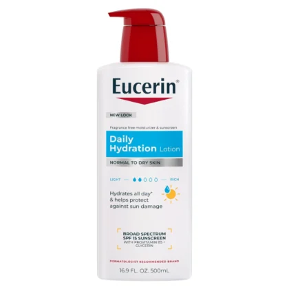لوشن مرطب يوسيرين Eucerin ديلي هايدريشن للبشرة العادية إلى الجافة 500 مل من Eucerin أصلي 100% | متوفر لدى صيدلية البحرين في الموصل بالعراق