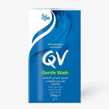 غسول كيوفي QV لتنظيف البشرة الحساسة والجافة 250 غرام من QV أصلي 100% | متوفر لدى صيدلية البحرين في الموصل بالعراق