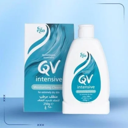 غسول كيوفي QV مرطب للبشرة الجافة والحساسة لتنظيف وحماية حاجز الجلد 250 مل من QV أصلي 100% | متوفر لدى صيدلية البحرين في الموصل بالعراق