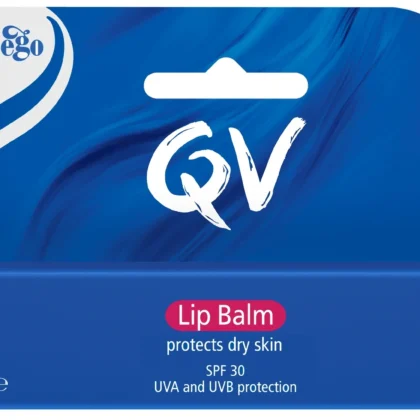 مرطب شفاه كيو في QV حماية من الشمس SPF 30 للشفاه الجافة والمتشققة 15 غرام من QV أصلي 100% | متوفر لدى صيدلية البحرين في الموصل بالعراق
