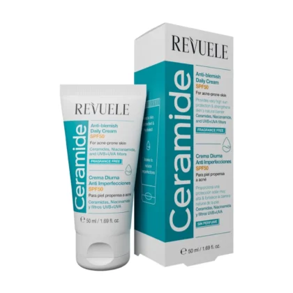 كريم مرطب ريفولي Revuele بالسيراميد المضاد للعيوب وحماية SPF50 حجم 50 مل من Revuele أصلي 100% | متوفر لدى صيدلية البحرين في الموصل بالعراق