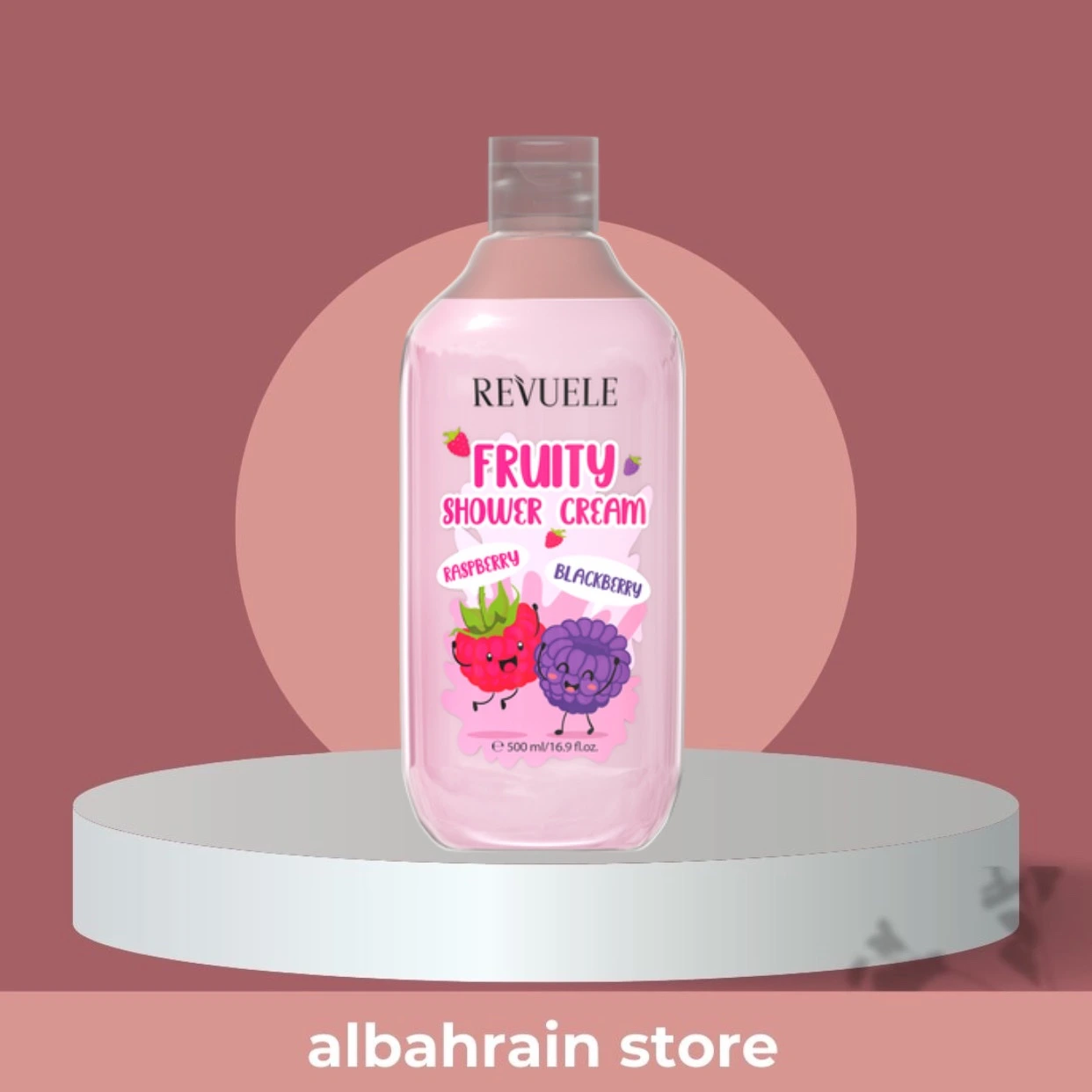 شور كريم ريفولي Revuele بالفواكه Strawberry &amp; Raspberry المنظف والمرطب للجسم 400 مل