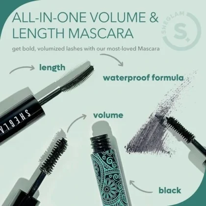 مسكارا طول وكثافة - شيغلام Sheglam All in One لتكثيف وتطويل الرموش من Sheglam أصلي 100% | متوفر لدى صيدلية البحرين في الموصل بالعراق