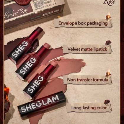 طقم أحمر شفاه ستيك مات ديناميت بوم (مجموعة إمبر روز) من شيكلام من SHEGLAM أصلي 100% | متوفر لدى صيدلية البحرين في الموصل بالعراق
