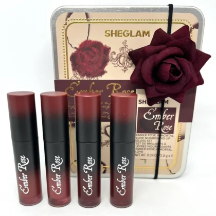طقم ملمس ومغذي الشفاه إمبر روز - شيغلام Sheglam ترطيب ولمعان زجاجي من SHEGLAM أصلي 100% | متوفر لدى صيدلية البحرين في الموصل بالعراق