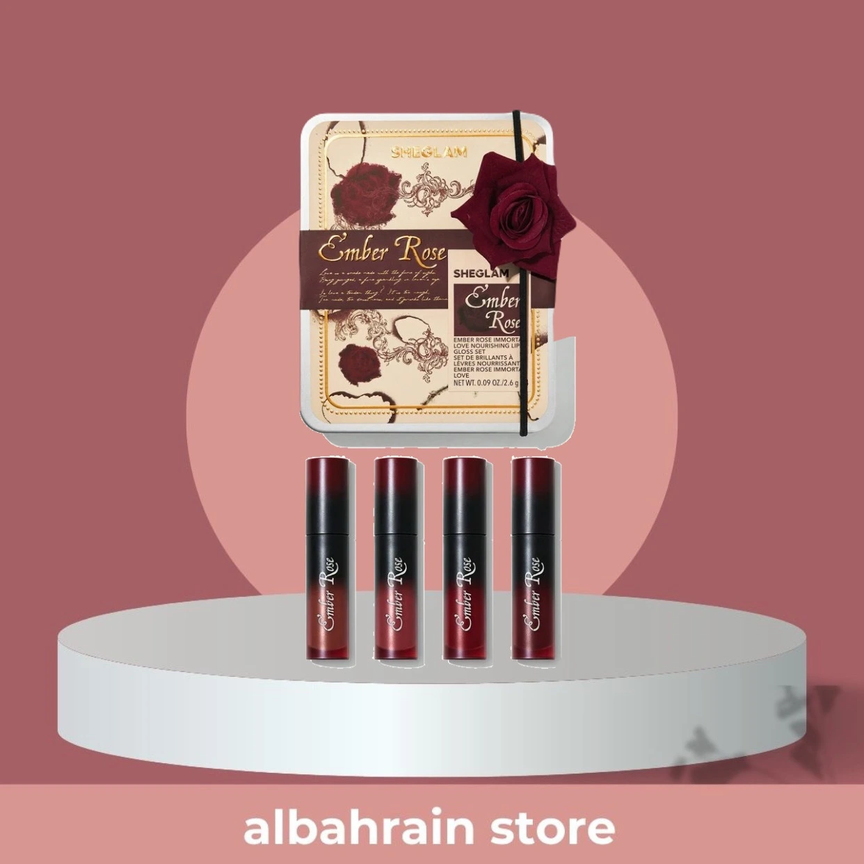 طقم ملمس ومغذي الشفاه إمبر روز - شيغلام Sheglam ترطيب ولمعان زجاجي من SHEGLAM أصلي 100% | متوفر لدى صيدلية البحرين في الموصل بالعراق