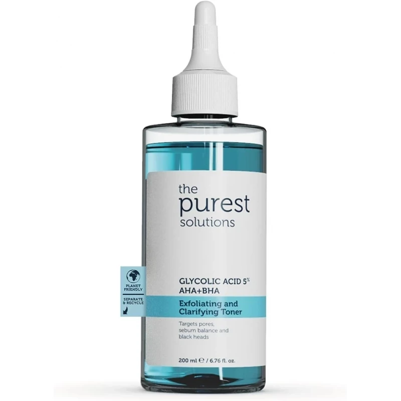 تونر ذا بيورست The Purest Solutions بحمض الجليكوليك لتقشير وتنقية البشرة 200 مل من The Purest Solutions أصلي 100% | متوفر لدى صيدلية البحرين في الموصل بالعراق