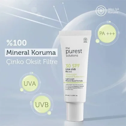 واقي شمس معدني ذا بيورست سوليوشنز SPF 30 للبشرة الحساسة 50 مل من The Purest Solutions أصلي 100% | متوفر لدى صيدلية البحرين في الموصل بالعراق